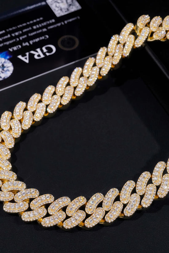 925 Sterling Silver VVS Moissanite Cuban Link Chain Hip Hop Jewelry 16mm Cuban Ice Out Necklace