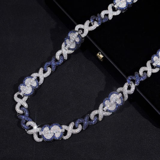 Rappers Hip Hop Jewelry Chain 18MM Gold Plated 925 Sterling Silver VVS Moissanite Diamond Iced Out Necklace Cuban Link Chain