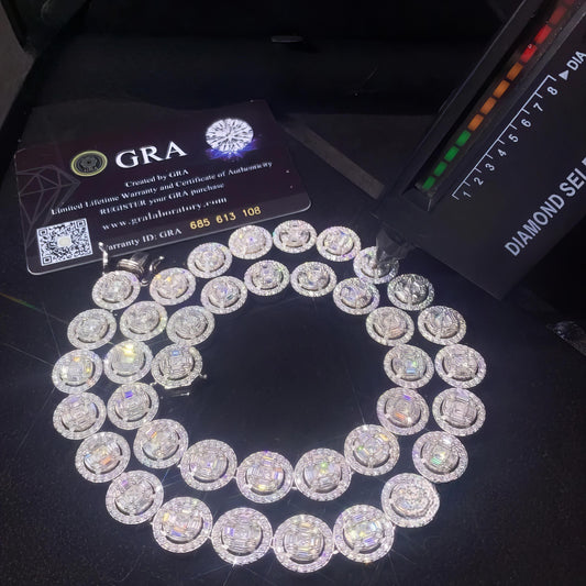 Hip Hop Jewelry Iced Out Cuban Link Necklace 13mm 925 Sterling Silver Moissanite Diamond Cuban Link Chain