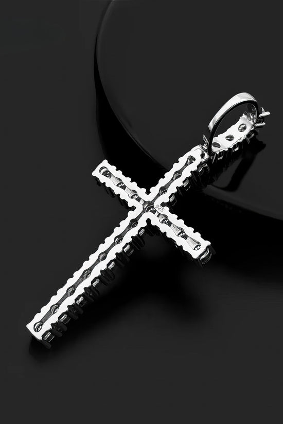 Hip Hop Regular Moissanite Diamond Cross Pendants 925 Silver Men Women 4mm Cross Charms Rhodium Plated