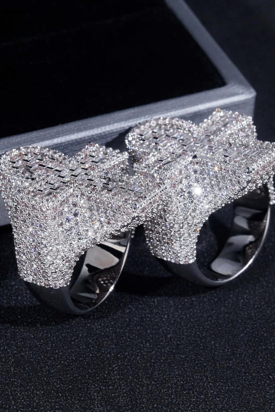 Fashion Jewelry Hot Selling Hip Hop Ring Men Brass Full Pave Ice Out CZ Diamond Cross Ring Ready to Ship Wedding Rings