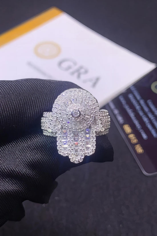 Fine Jewelry New Design 925 Sterling Silver Hamsa Style Moissanite Ring Custom Iced Out Men Hip Hop Rings