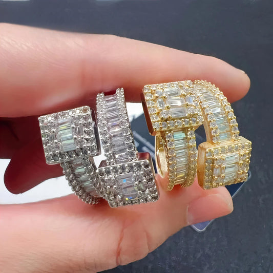 Shining Jewelry 925 Sterling Silver Rapper Hip Hop Ring Custom High Quality Iced Out Men Moissanite Ring