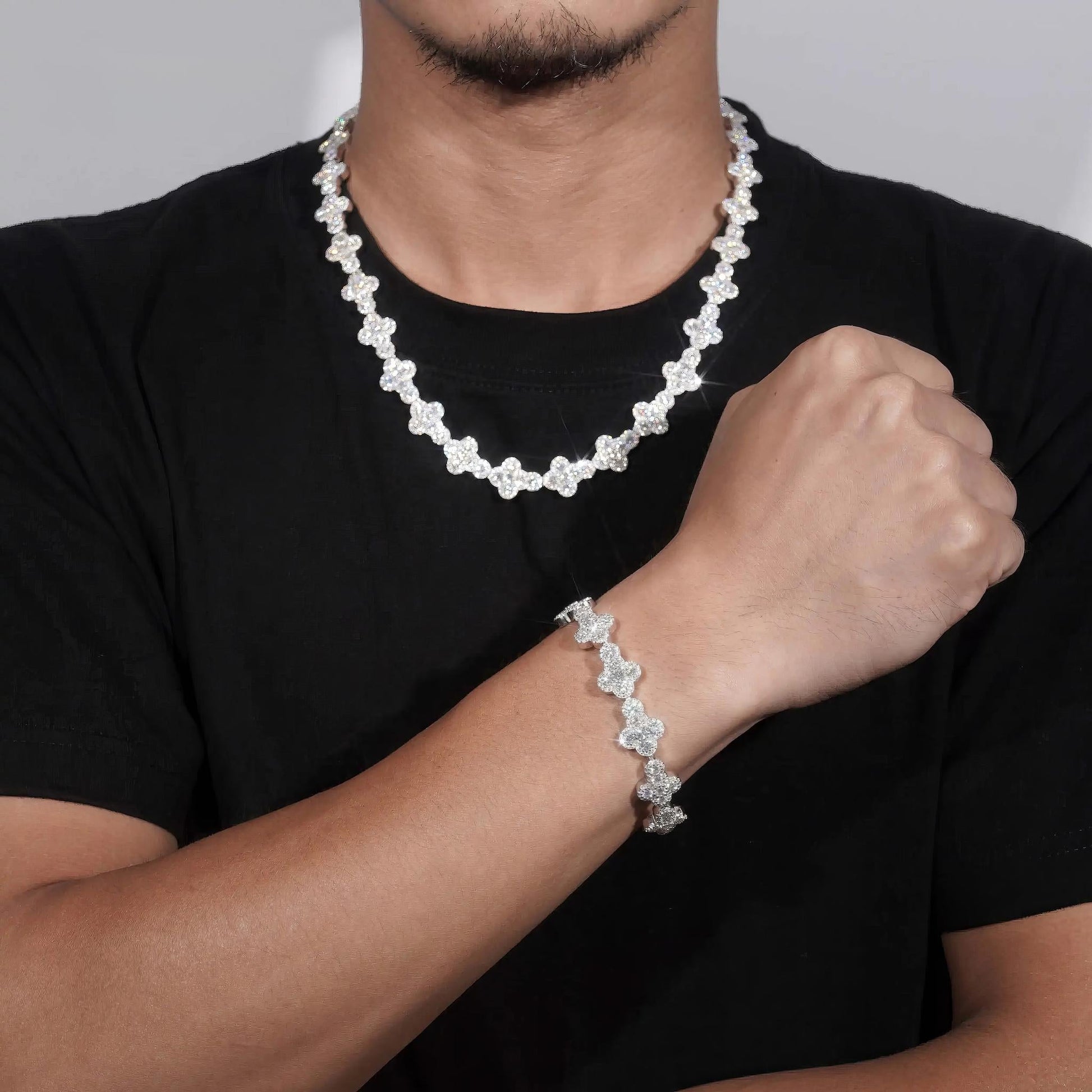 Hot Sale Cross Iced Out Chain 925 Sterling Silver Pass Diamond Tester GRA Certified VVS Moissanite Bracelets Hiphop Jewelry