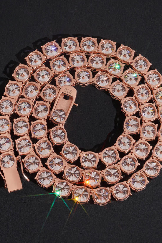 GRA Hip Hop Jewelry Solid 925 Sterling Silver Brilliant Cut VVSD Color 8mm Diamond Necklace Iced Out Moissanite Tennis Chain