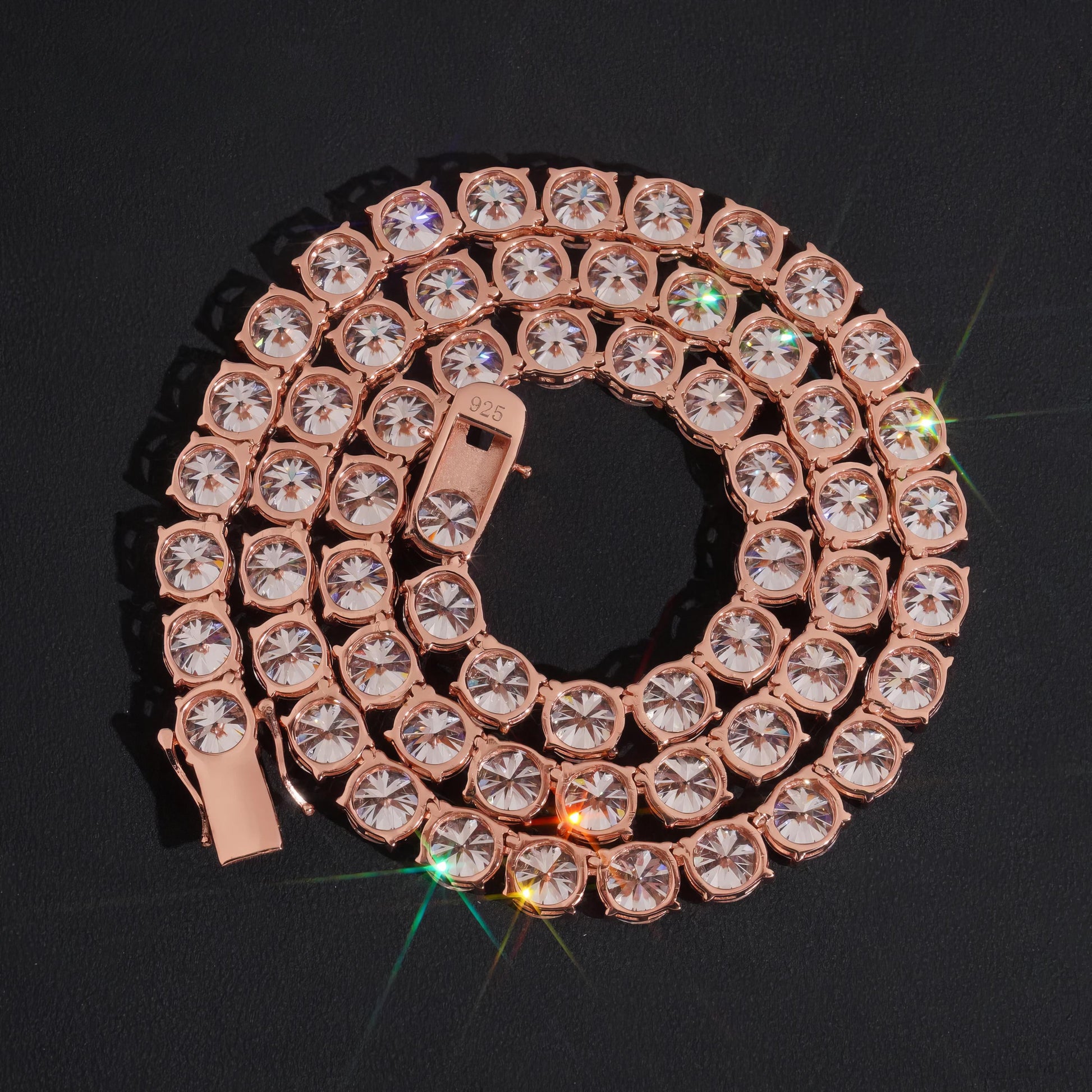 GRA Hip Hop Jewelry Solid 925 Sterling Silver Brilliant Cut VVSD Color 8mm Diamond Necklace Iced Out Moissanite Tennis Chain