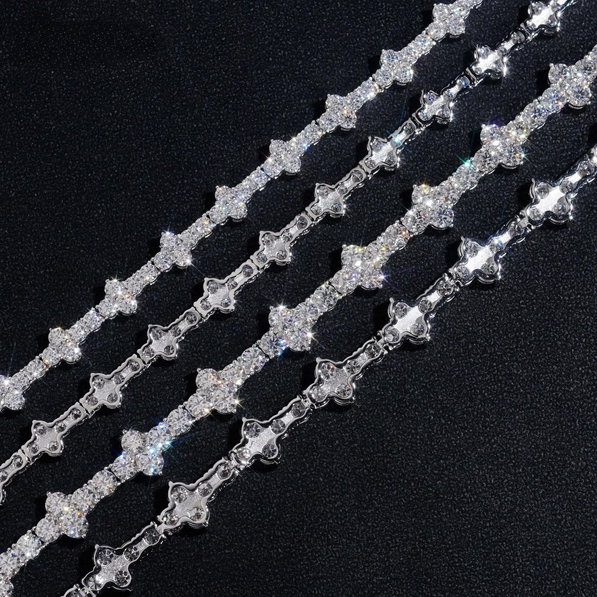 New Arrivals Tiny Cross Chian 925 Sterling Silver Bracelet Pass Diamond Tester GRA Certified VVS Moissanite Tennis Necklace