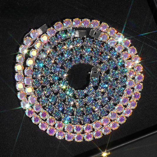 Shining Jewelry Hot Sale Hip Hop Iced Out Jewelry Fashion Diamond Tennis Necklace S925 Silver 8MM Vvs Moissanite Tennis Chain