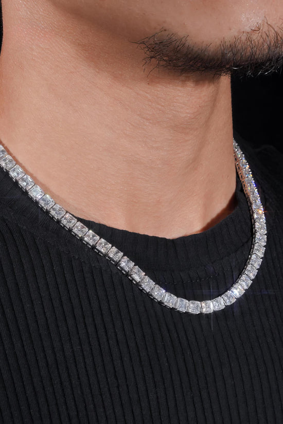 Gra Certified Hip Hop Jewelry 925 Sterling Silver Asscher Cut 5.5mm Necklace Iced Out Moissanite Diamond Tennis Chain Bracelet