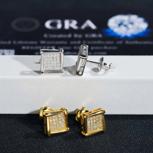 Pass Diamond Tester High Quality 925 Sterling Silver Women Hot Selling Fashion Jewelry Vvs Moissanite Stud huggies Earrings