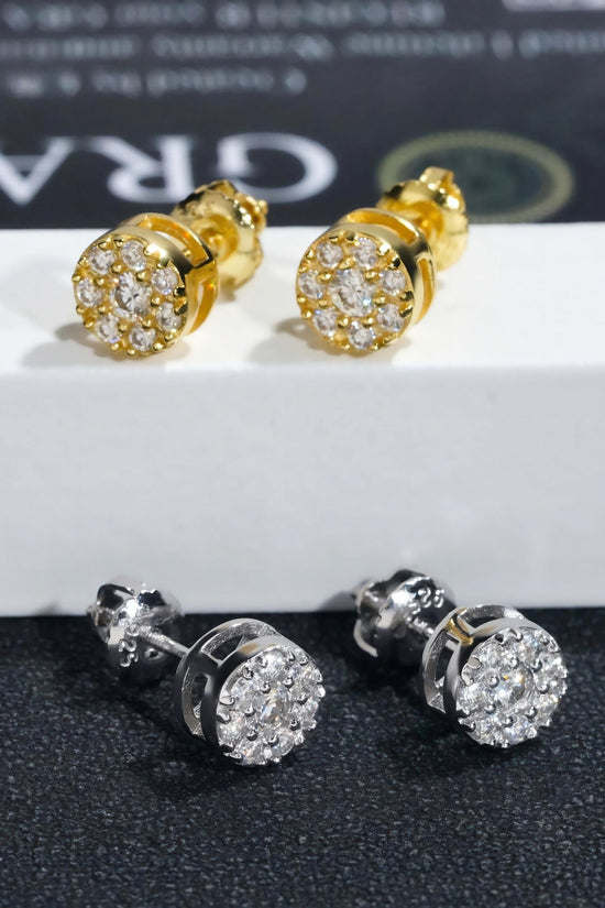 Shining Jewelry 925 Sterling Silver With Vvs Moissanite Jewelry Fashion Jewelry Moissanite Earring Stud