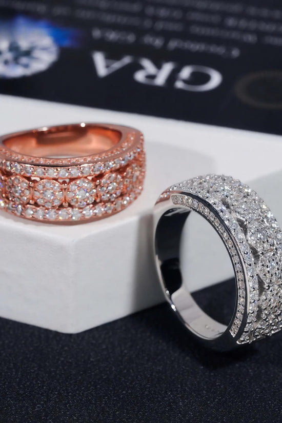 GRA Certificate 925 Sterling Silver Gold Plated Hip Hop Jewelry New Style VVS Diamond Moissanite Hip Hop Ring