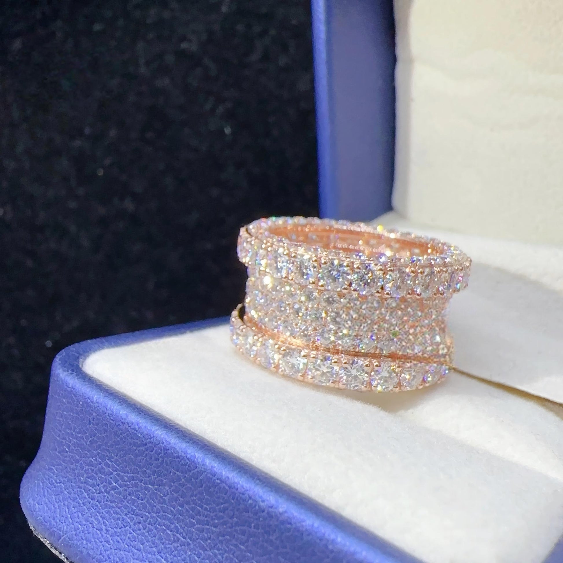 Iced Out Custom 925 Sterling Silver Ring for Men Vvs Moissanite Hip Hop Diamond Rings