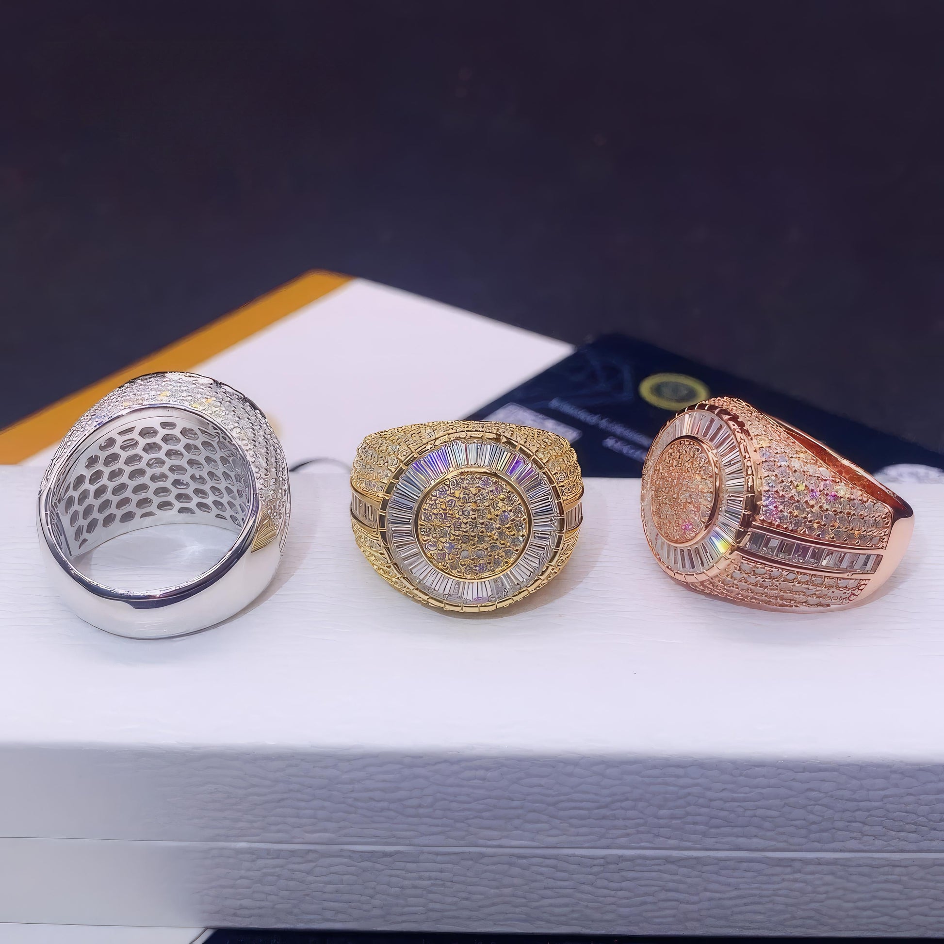 Fine Jewelry Luxury Design Rapper Hip Hop Rings Iced Out 925 Silver VVS Moissanite Diamond Ring GRA Certificated