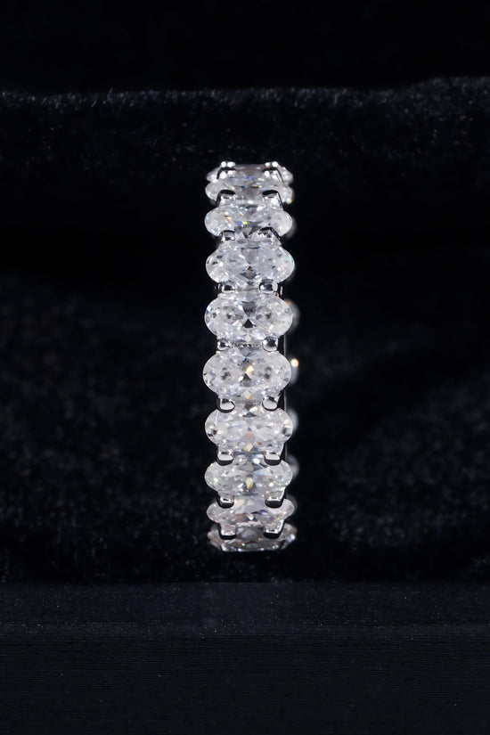 Oval Moissanite Rings Silver Plated White Gold Moissanite Engagement Rings DEF VVS 3*5 Oval Wedding Band