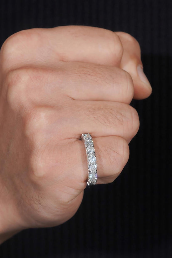 Pass Diamond Tester Silver 925 Vvs Moissanite Lab Diamond Hip Hop Iced Out Jewelry Band Ring