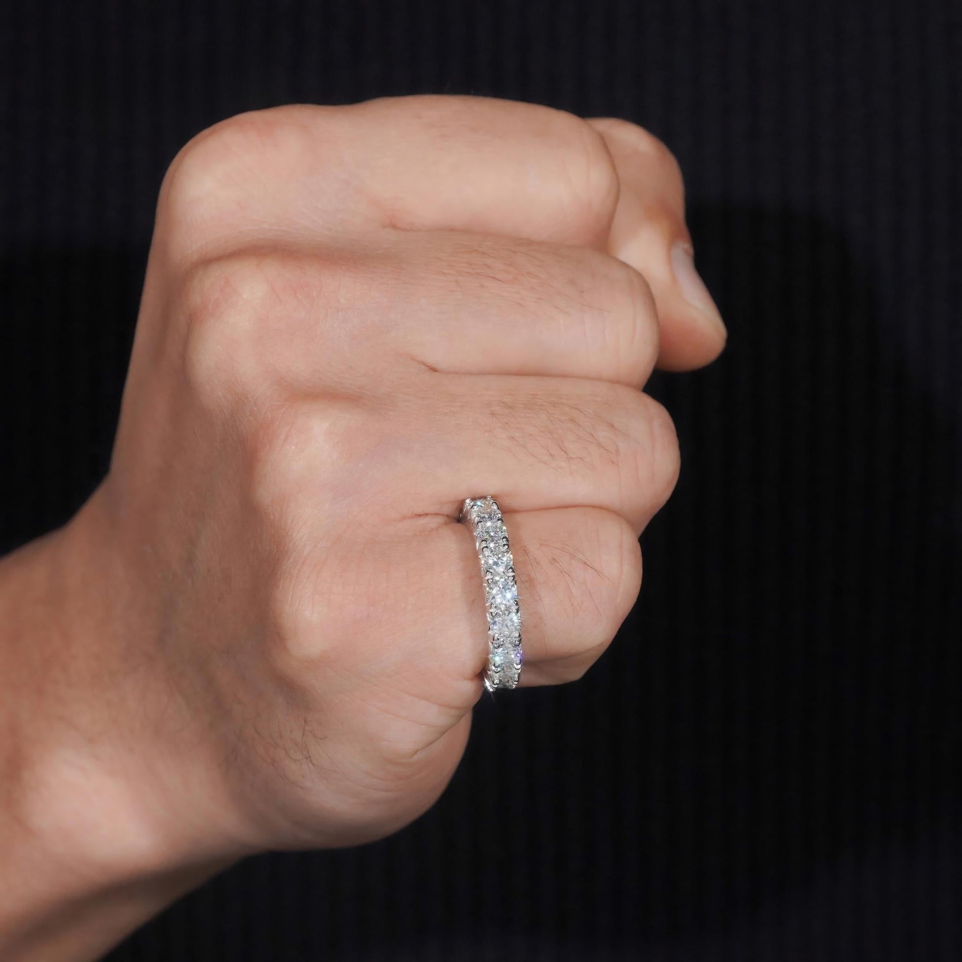 Pass Diamond Tester Silver 925 Vvs Moissanite Lab Diamond Hip Hop Iced Out Jewelry Band Ring
