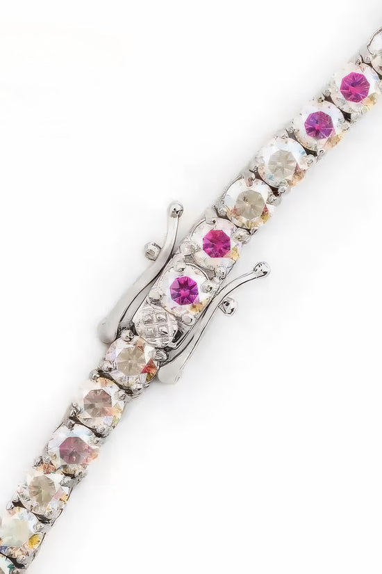 Ready to Ship GRA Certificated 925 Silver Pass Diamond Tester 3mm Colorful White Moissanite Tennis Chain