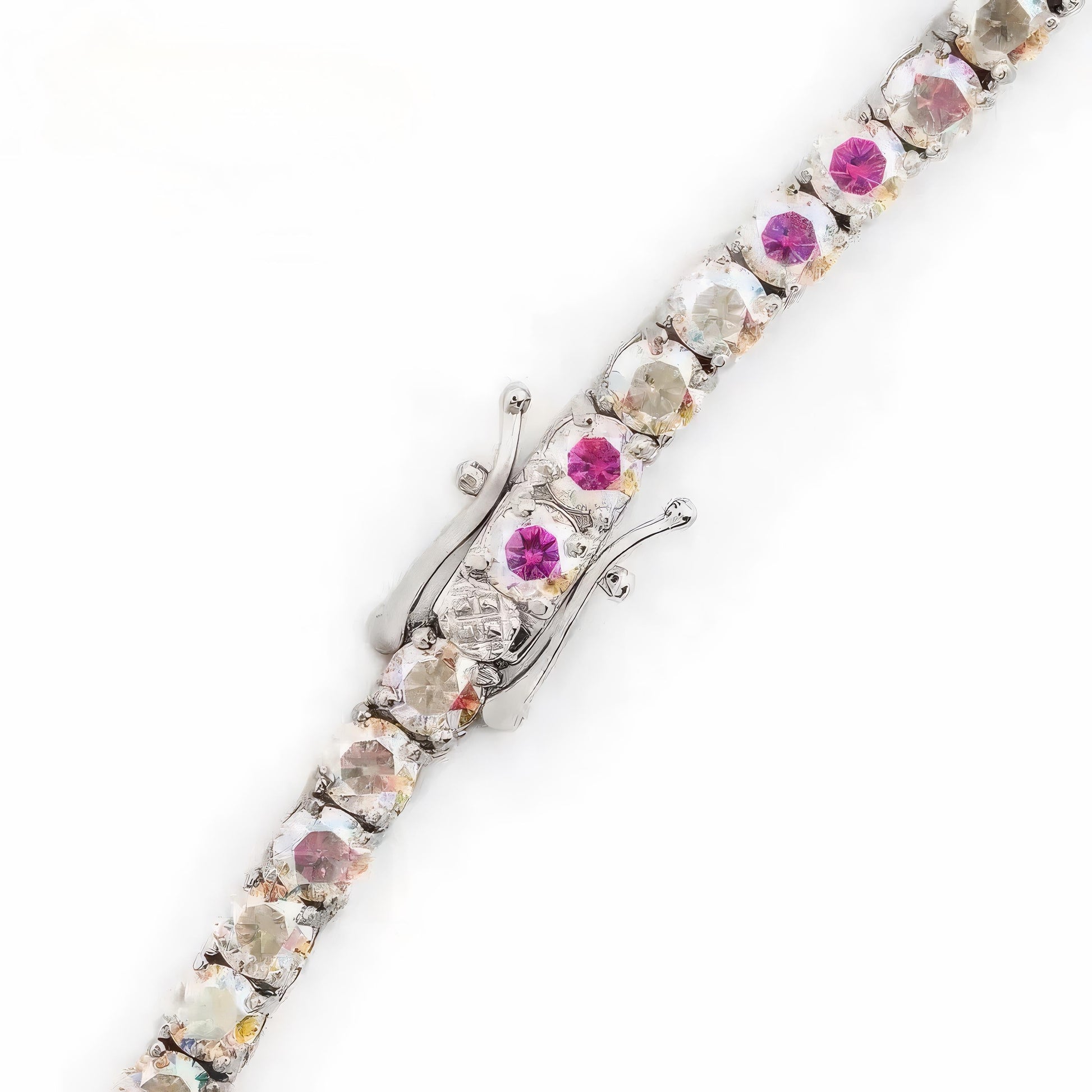 Ready to Ship GRA Certificated 925 Silver Pass Diamond Tester 3mm Colorful White Moissanite Tennis Chain