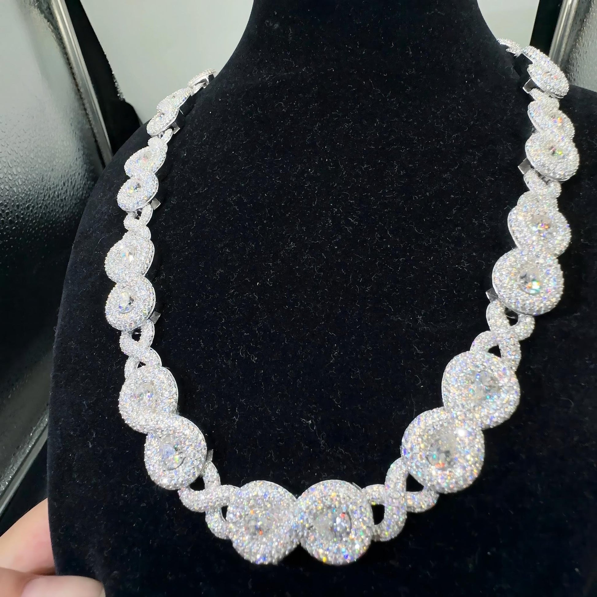 Sterling Silver 925 Fine Jewelry Pass Diamond Lab Diamond Hip Hop Iced Out Jewelry Vvs Moissanite Cuban Link Chain