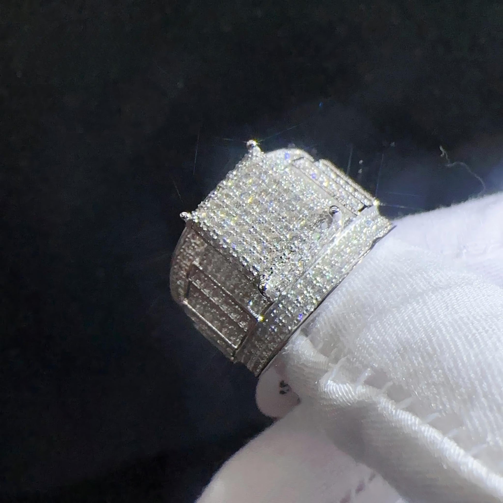 Fine Jewelry Women Rings Sterling Silver 925 Lab Diamond Vvs Moissanite Iced Out Diamond Hip Hop Iced Out Jewelry Ring