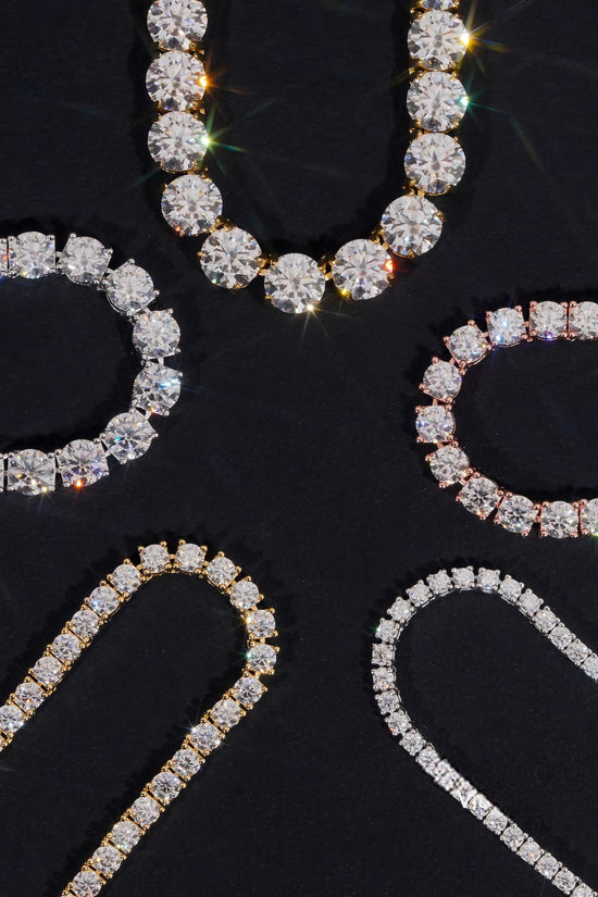 Large Stock Fine Jewelry Men Women Moissanite Tennis Bracelet Hip Hop Iced Out 925 Silver Moissanite Tennis Chain Ready to Ship