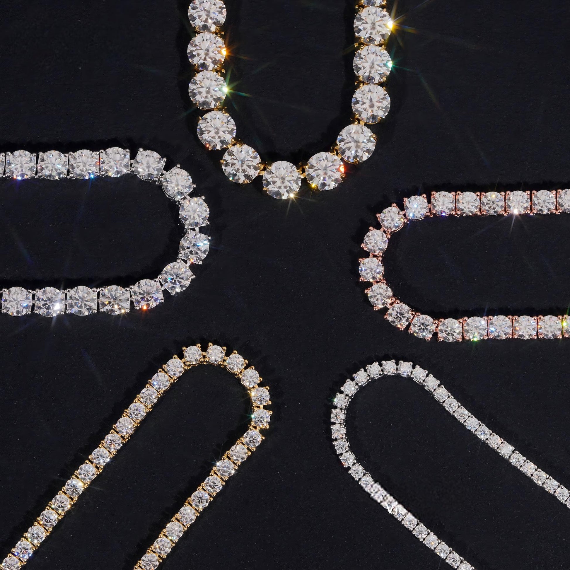 Large Stock Fine Jewelry Men Women Moissanite Tennis Bracelet Hip Hop Iced Out 925 Silver Moissanite Tennis Chain Ready to Ship