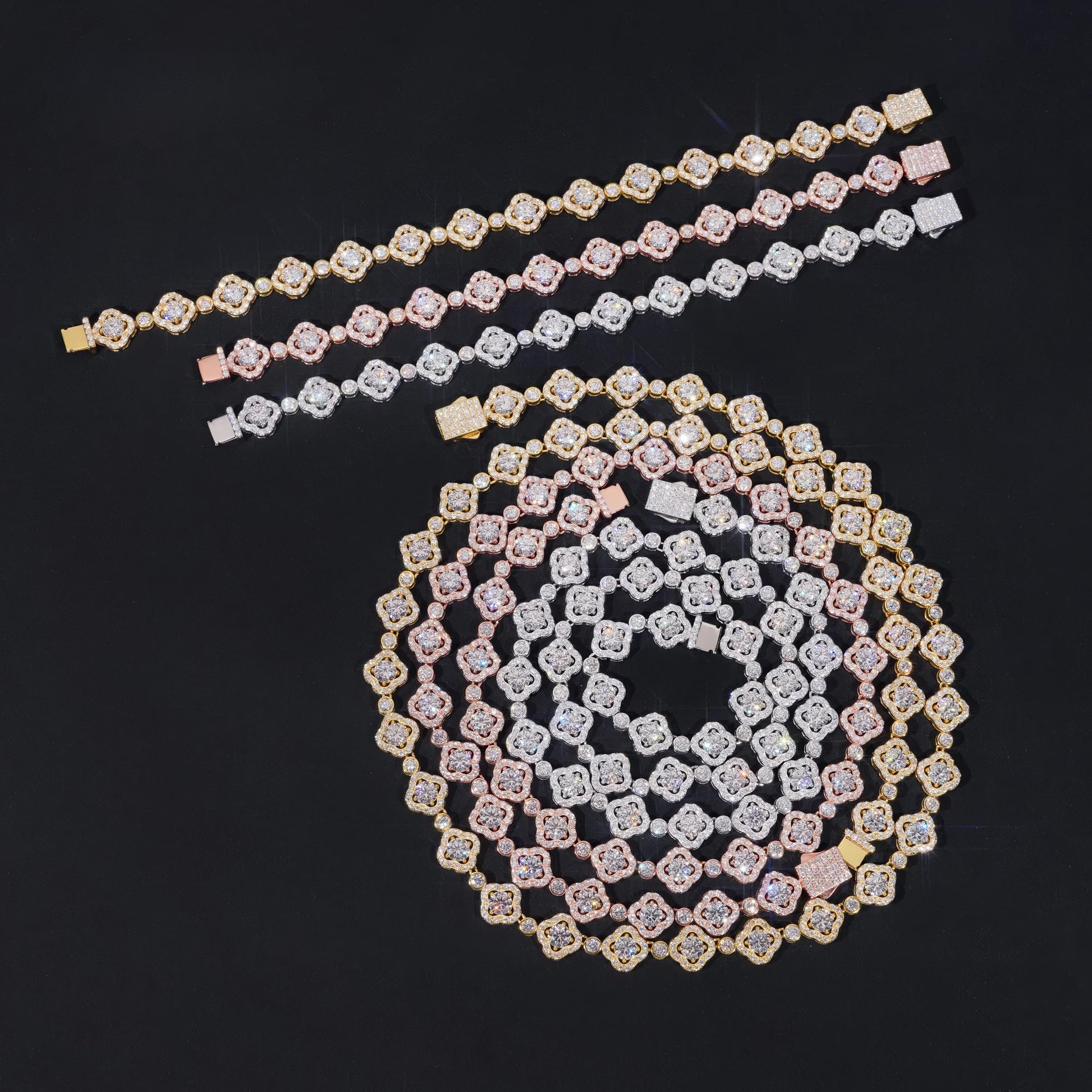 Pass Diamond Tester Iced Out Moissanite Sterling Silver Cuban Link Chain Hip Hop Men Moissanite Cuban Bracelet & Necklace