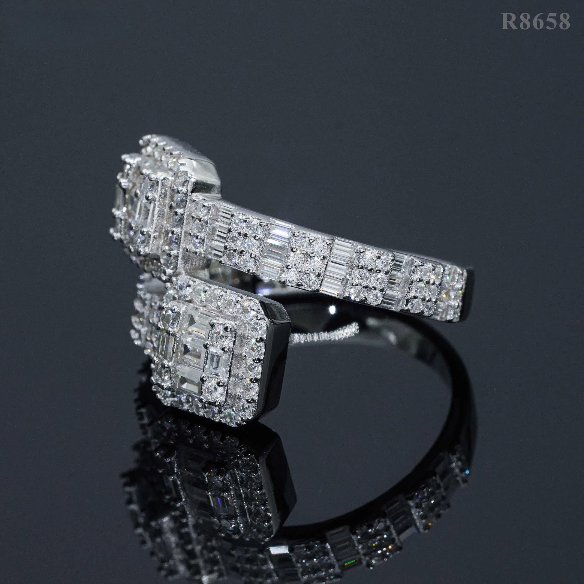 Hot Sale Designs baguette Moissanite Men's Ring Gold Plated 925 Sterling Silver Pass Diamond Tester D Moissanite Iced Out Rings