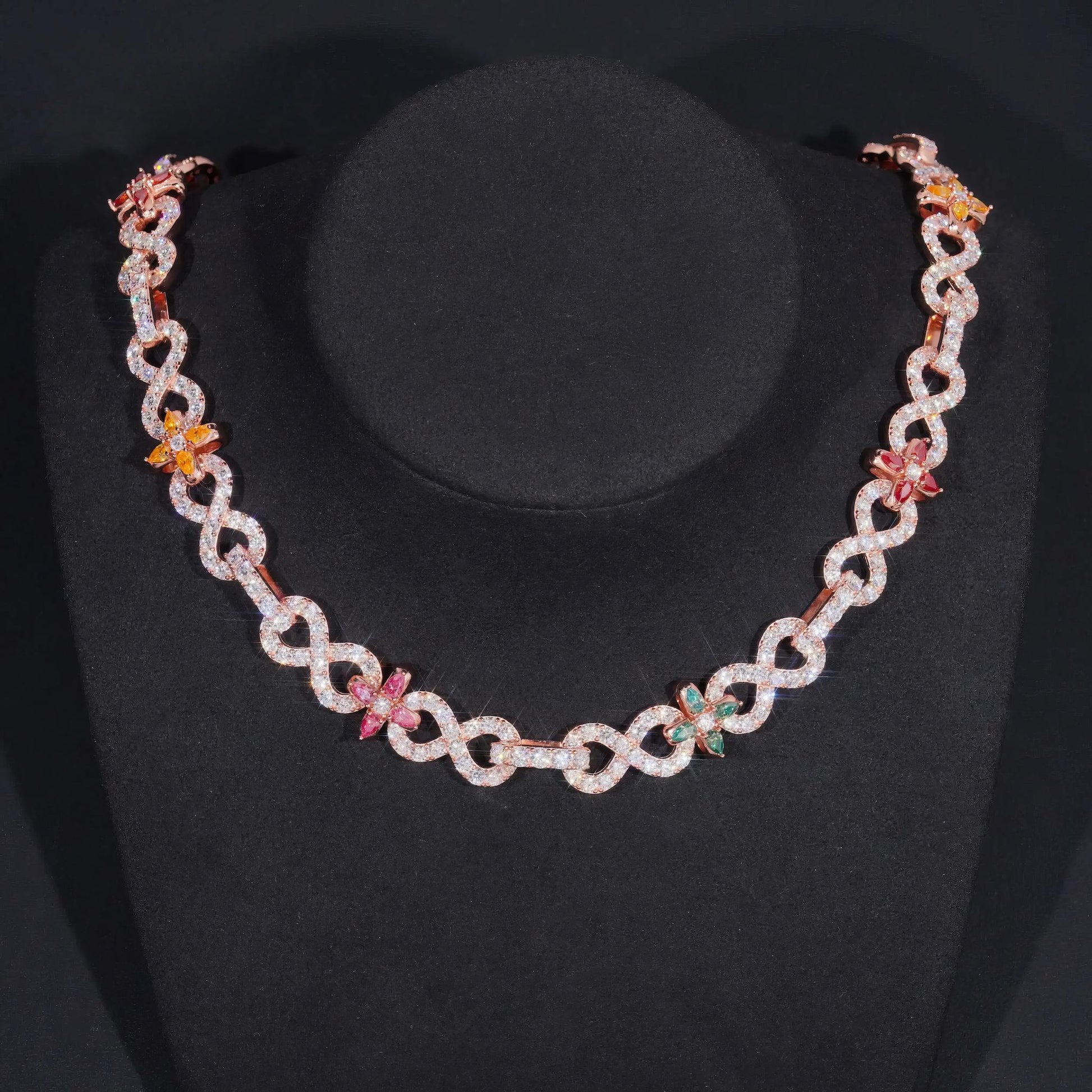 Pass Diamond Hip Hop Iced Out Vvs Diamond 925 Silver Infinity Link 13MM Color Moissanite Cuban Link Chain Necklace Men Jewelry