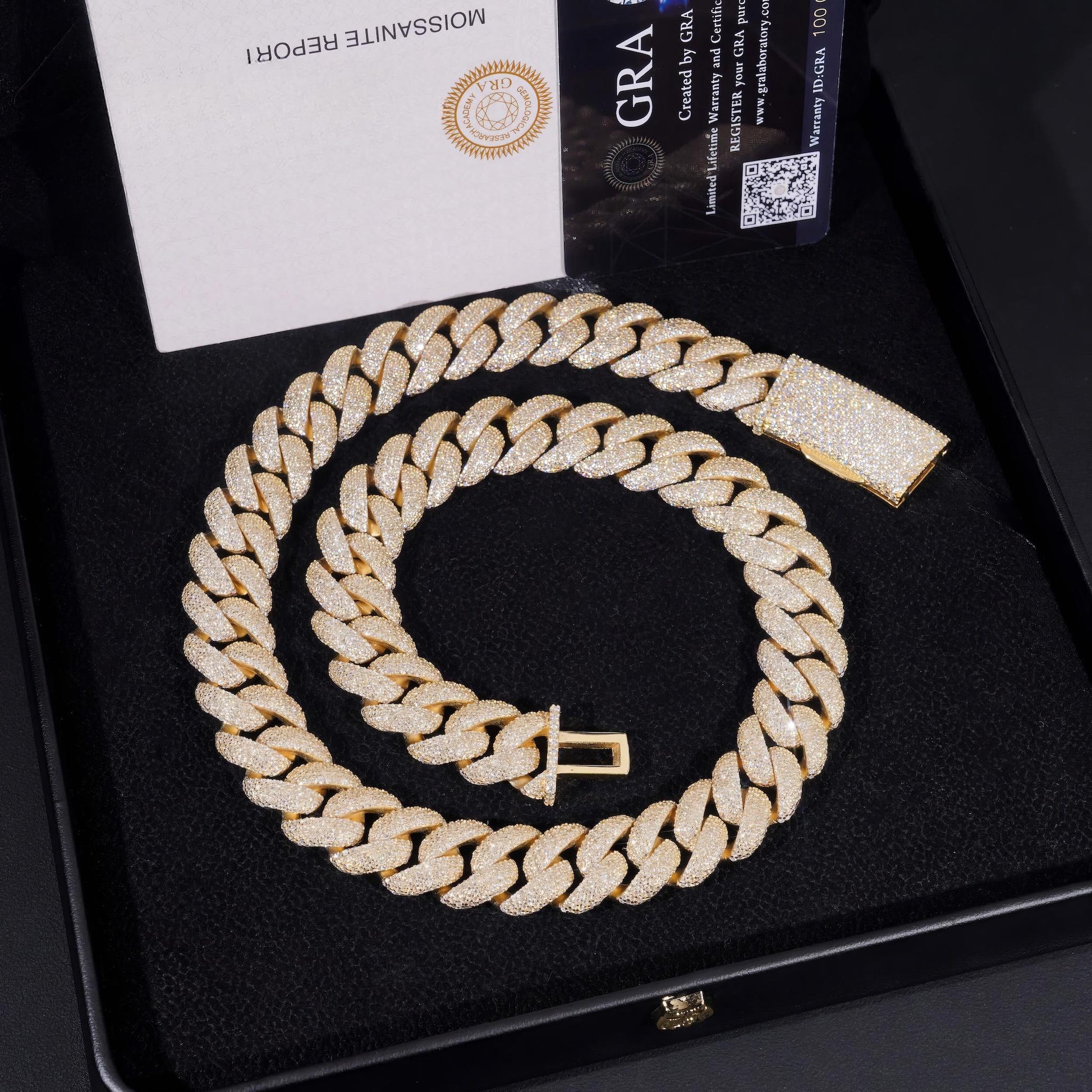 Rapper Hip Hop Jewelry 16mm 5 Rows Stones Solid 925 Sterling Silver Gold Plated Iced Out Moissanite Miami Cuban Link Chain