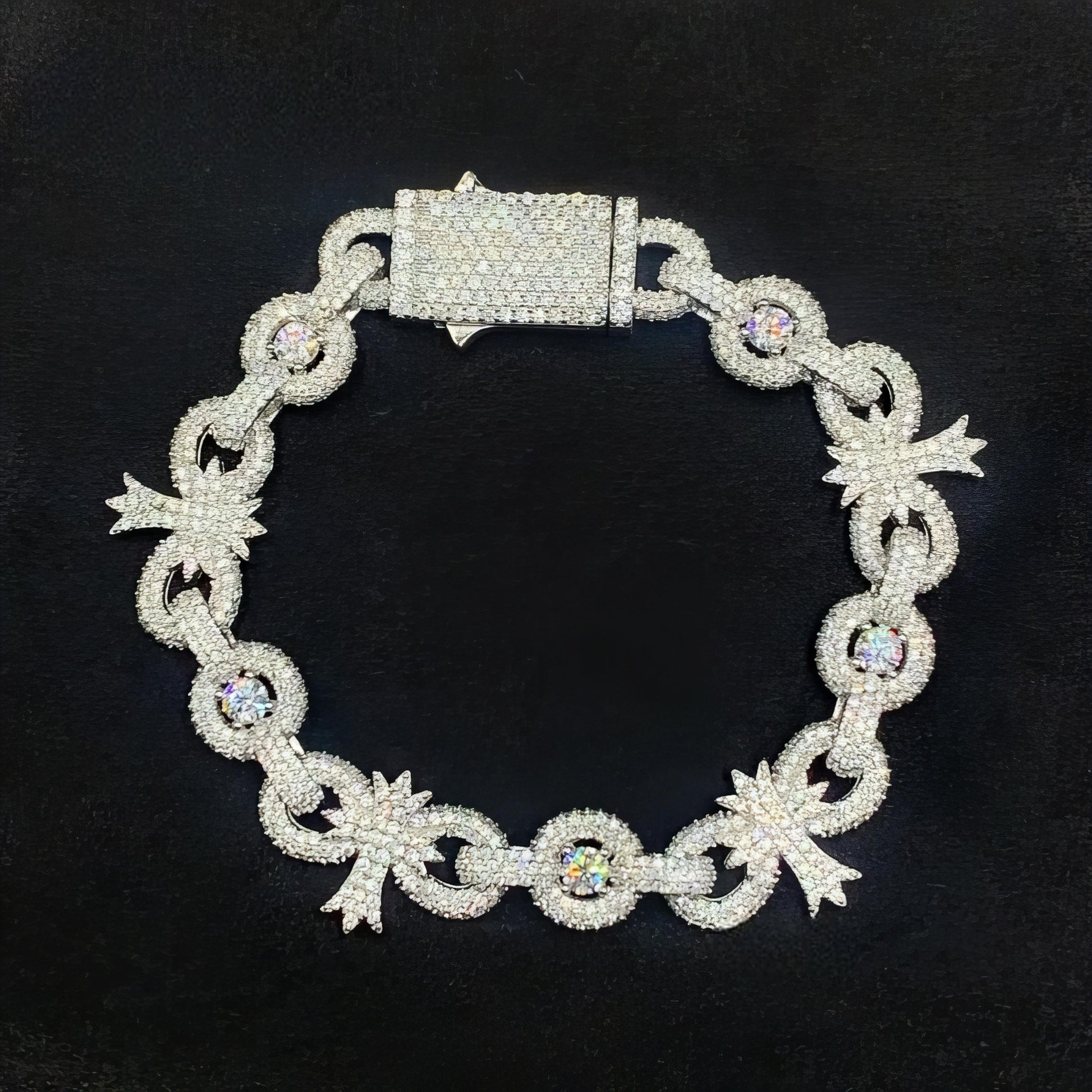 Hip Hop Jewelry Iced Out Diamond Men Fashion Bracelets Gold Plated 925 Sterling Silver Cross Moissanite Cuban Bracelet