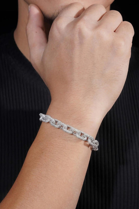 Factory Price Hip Hop Jewelry 925 Sterling Silver Pass Diamond Tester 8MM Fully Iced Out Box Chain Cuban Link Bracelet