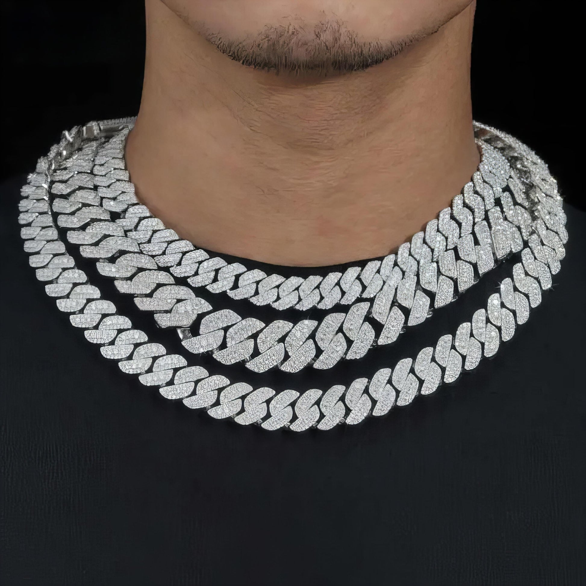 Hot Sale Rise up Moissanite Chain Pass Diamond Tester Diamonds 925 Sterling Silver Gold Plated Cuban Link Chain