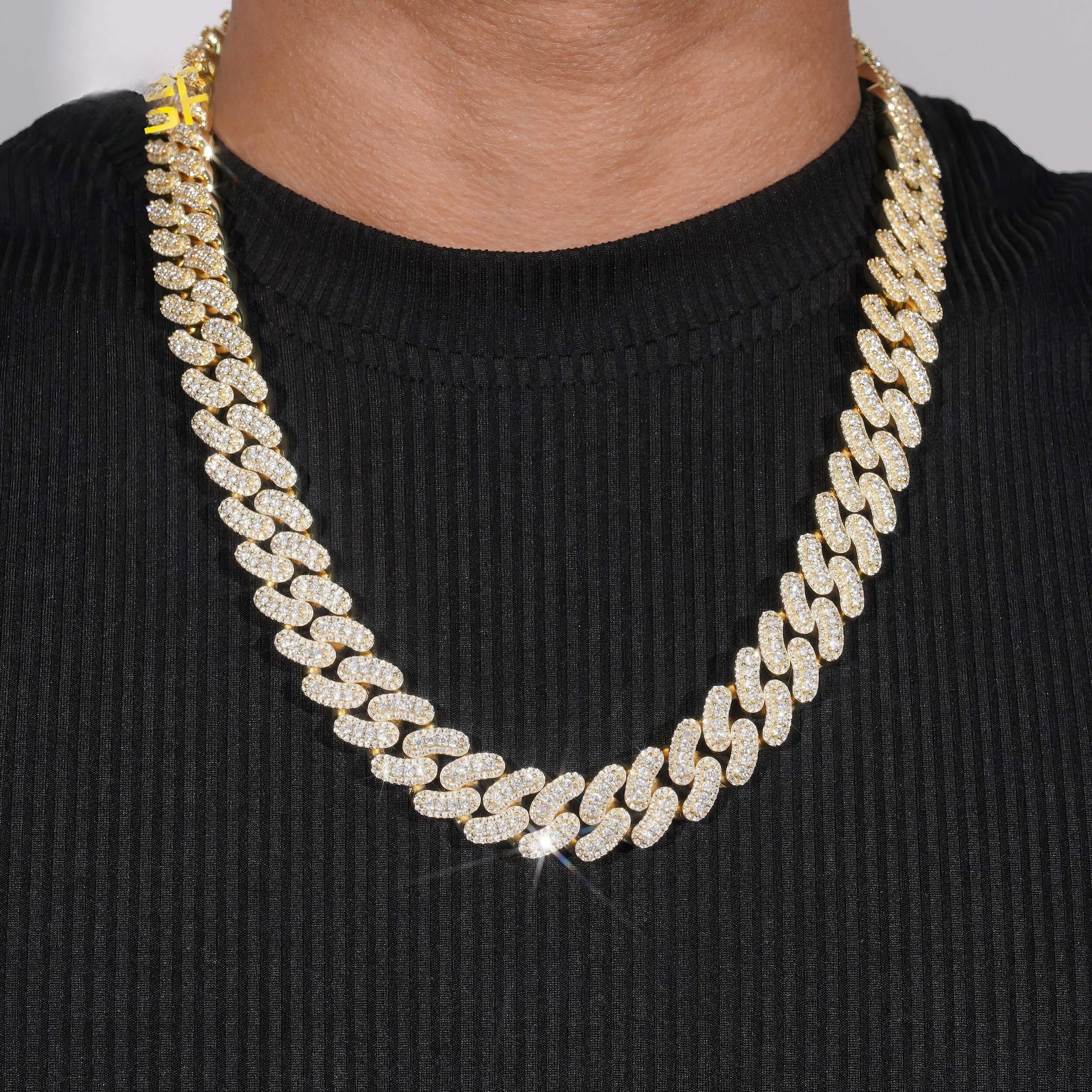 925 Sterling Silver VVS Moissanite Cuban Link Chain Hip Hop Jewelry 16mm Cuban Ice Out Necklace