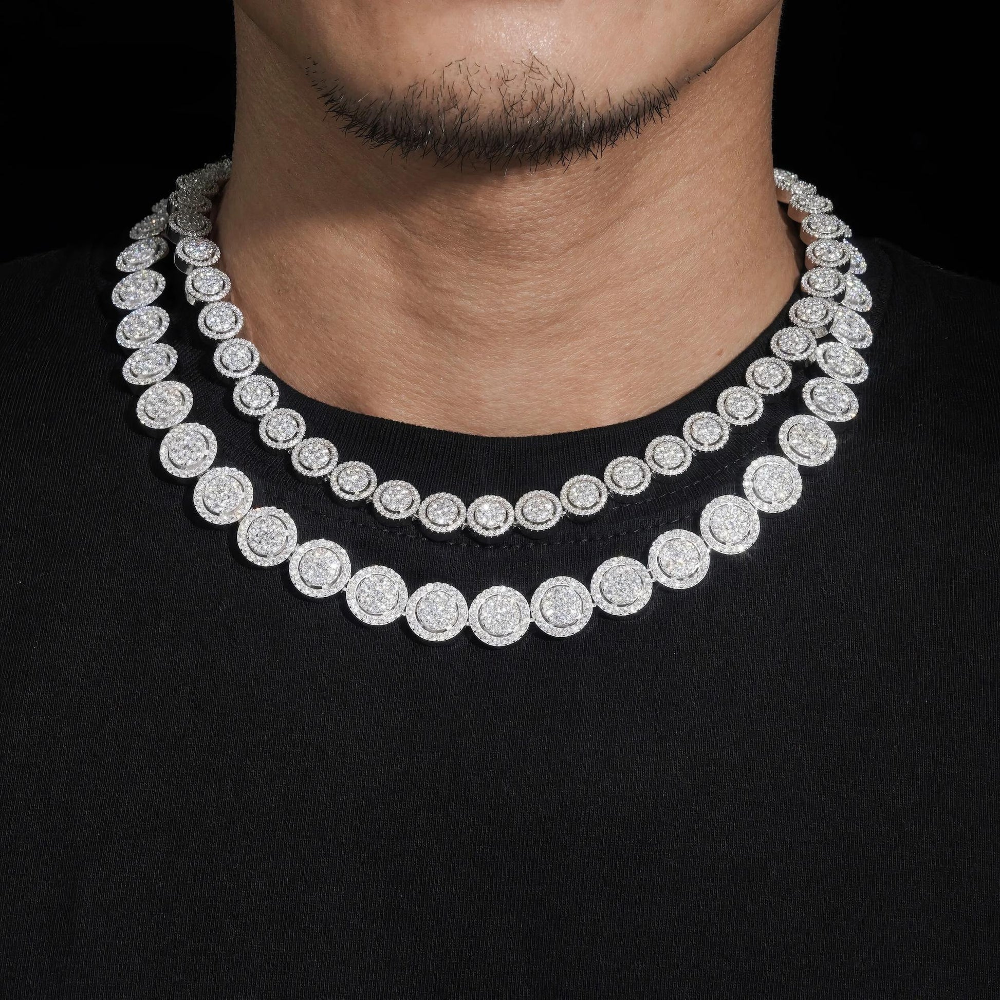 Rapper Hip Hop Jewelry 925 Silver Gold Plated 13MM Iced Out VVS D Color Moissanie Cuban Link Chain Cluster Tennis Chain