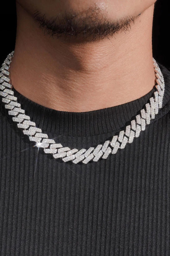 New Style 13mm 2 Rows Solid 925 Sterling Silver Men Hip Hop Jewelry Iced Out VVS Moissanite Cuban Link Chain Necklace