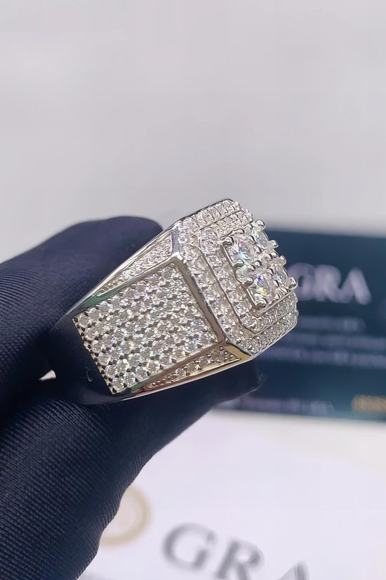 925 Sterling Silver Men Wedding Engagement Ring Custom High Quality Iced Out Hip Hop Vvs Moissanite Ring