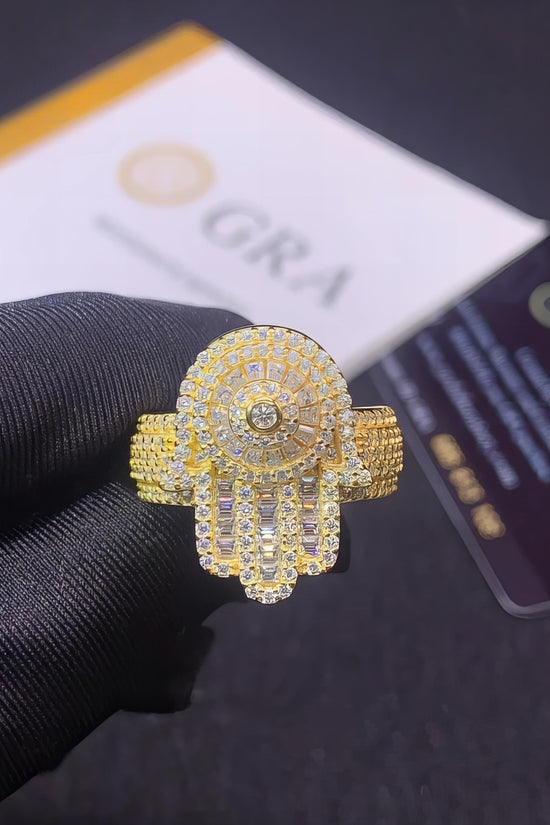 Fine Jewelry New Design 925 Sterling Silver Hamsa Style Moissanite Ring Custom Iced Out Men Hip Hop Rings