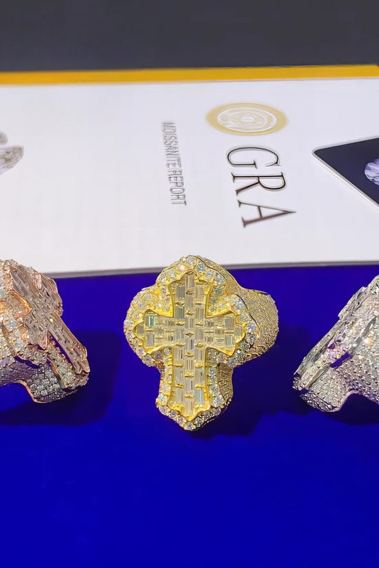 Ready to Ship Fine Hip Hop Jewelry Iced Out GRA Moissanite Diamond Ring Custom High Quality Ring for Men
