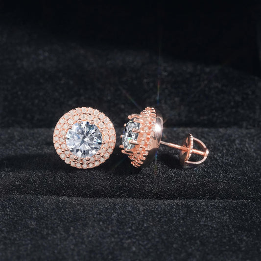 Pass Diamond Tester Moissanite Hip Hop Jewelry 925 Solid Silver VVS D Color Moissanite Diamond Trendy Stud Earrings