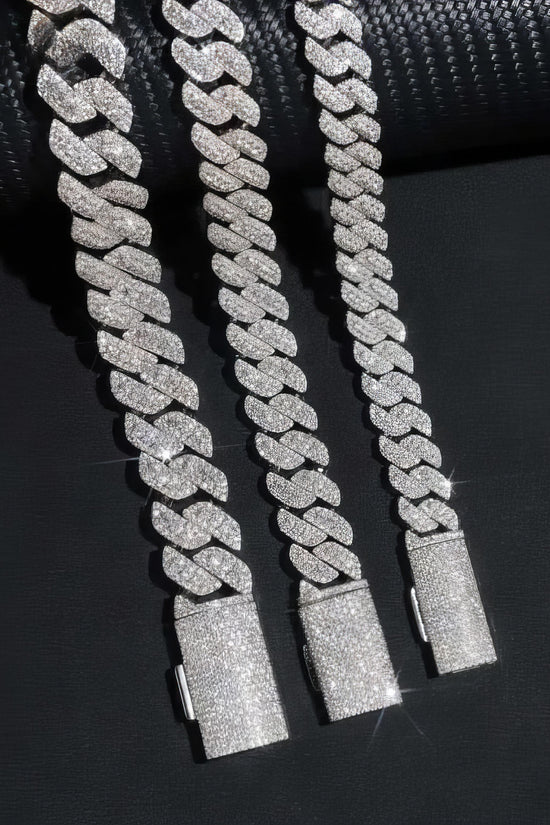 Hot Sale Rise up Moissanite Chain Pass Diamond Tester Diamonds 925 Sterling Silver Gold Plated Cuban Link Chain