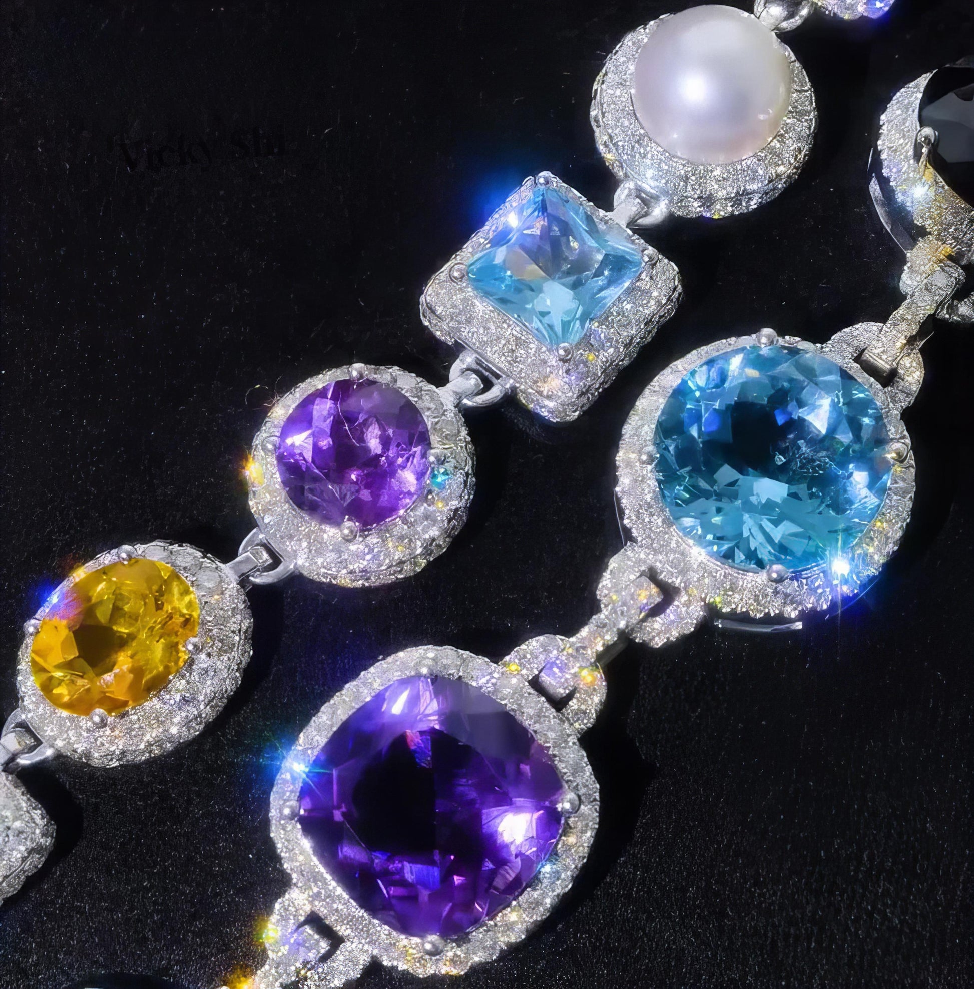 Customized Hip Hop Jewelry 925 Silver Colorful CZ Diamond Cuban Link Charm Necklace Iced Out Fashion Link Chain