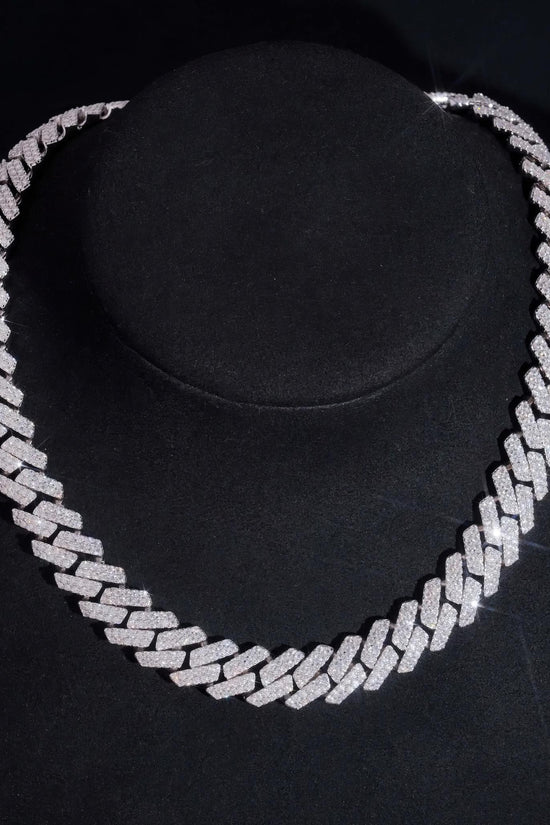 New Style 13mm 2 Rows Solid 925 Sterling Silver Men Hip Hop Jewelry Iced Out VVS Moissanite Cuban Link Chain Necklace