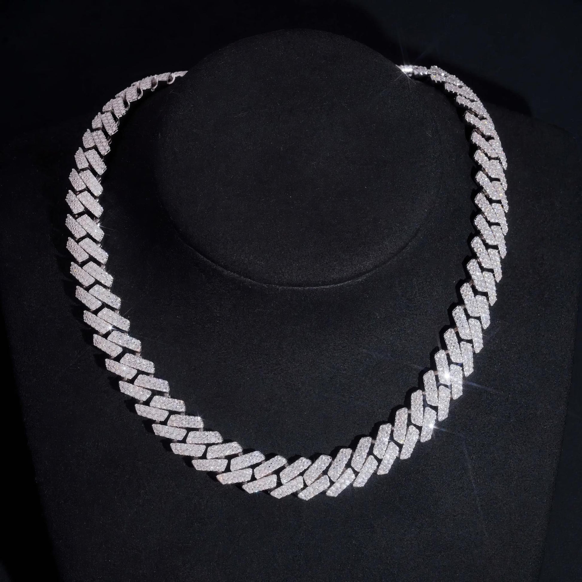 New Style 13mm 2 Rows Solid 925 Sterling Silver Men Hip Hop Jewelry Iced Out VVS Moissanite Cuban Link Chain Necklace