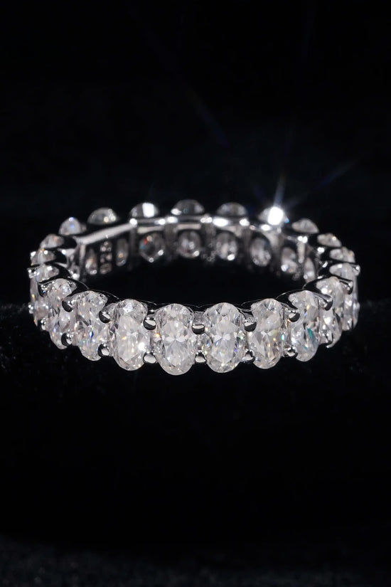 Oval Moissanite Rings Silver Plated White Gold Moissanite Engagement Rings DEF VVS 3*5 Oval Wedding Band