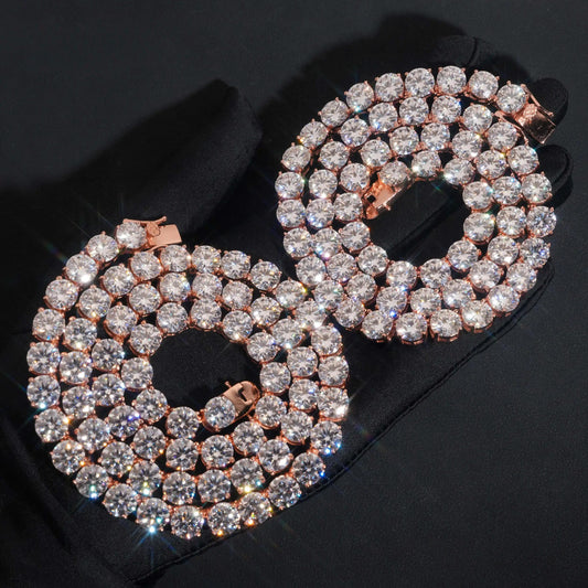 Wholesale Price 8mm Moissanite Tennis Chain S925 Gold Plated Pass Diamond Tester Gra Certificate Moissanite Fine Jewelry