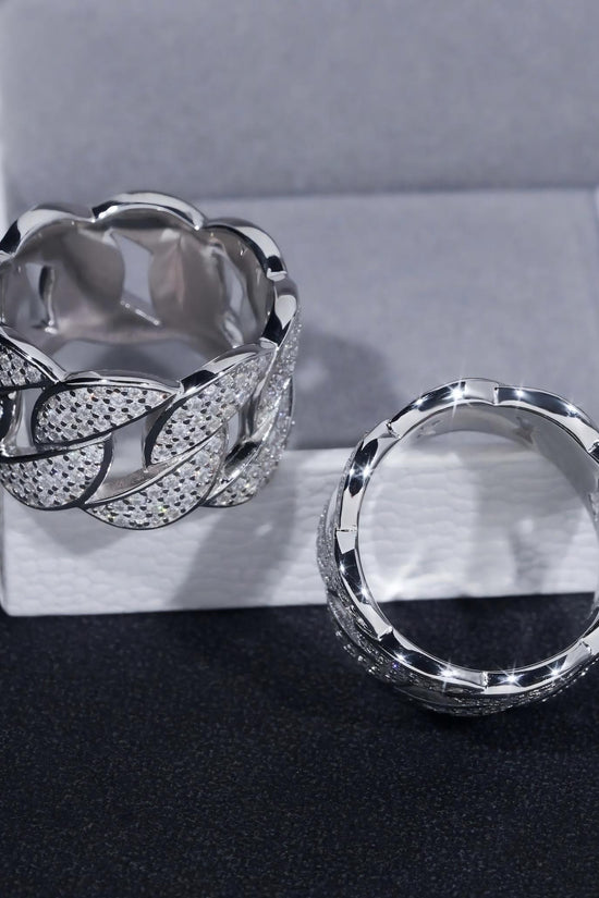 Cuban Ring Gold Plated Fine Jewelry Fast Shipping GRA Moissanite 925 Silver Iced Out Hip Hop Men's Rings