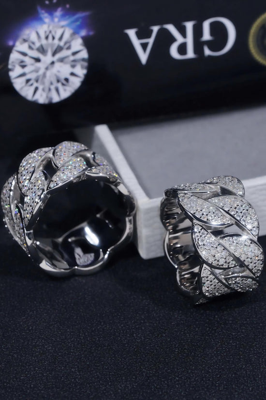 Cuban Ring Gold Plated Fine Jewelry Fast Shipping GRA Moissanite 925 Silver Iced Out Hip Hop Men's Rings
